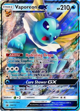 Vaporeon GX (SM172) (Jumbo Card) [Sun & Moon: Black Star Promos] | Deep Dive Games St. Marys