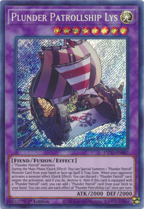 Plunder Patrollship Lys [ETCO-EN087] Secret Rare | Deep Dive Games St. Marys