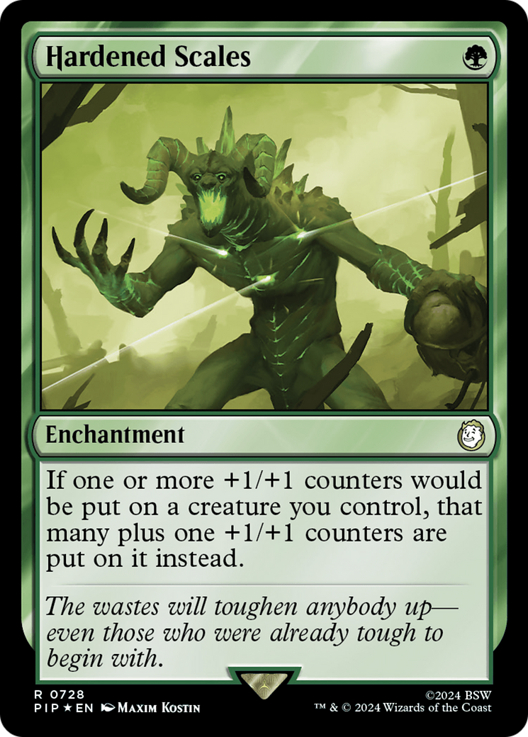 Hardened Scales (Surge Foil) [Fallout] | Deep Dive Games St. Marys