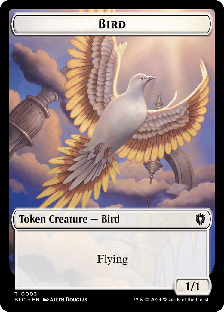 Storm Crow // Bird (003) Double-Sided Token [Bloomburrow Commander Tokens] | Deep Dive Games St. Marys