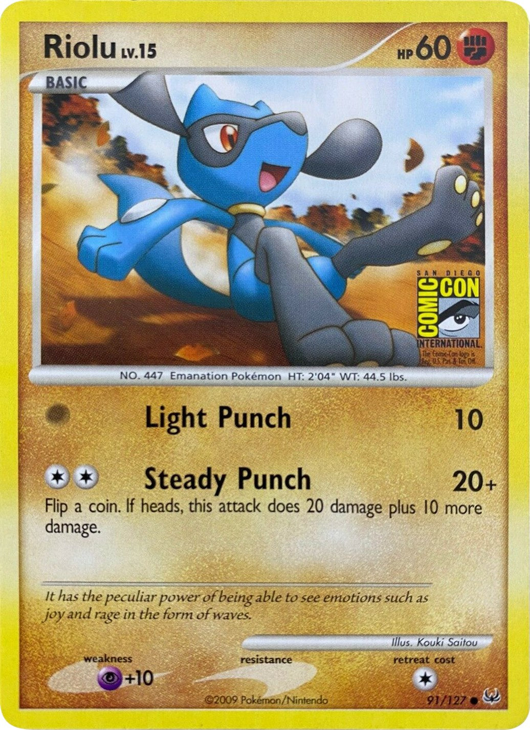 Riolu (91/127) (SDCC 2009) [Platinum: Base Set] | Deep Dive Games St. Marys