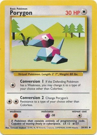 Porygon (39/102) [Base Set Unlimited] | Deep Dive Games St. Marys