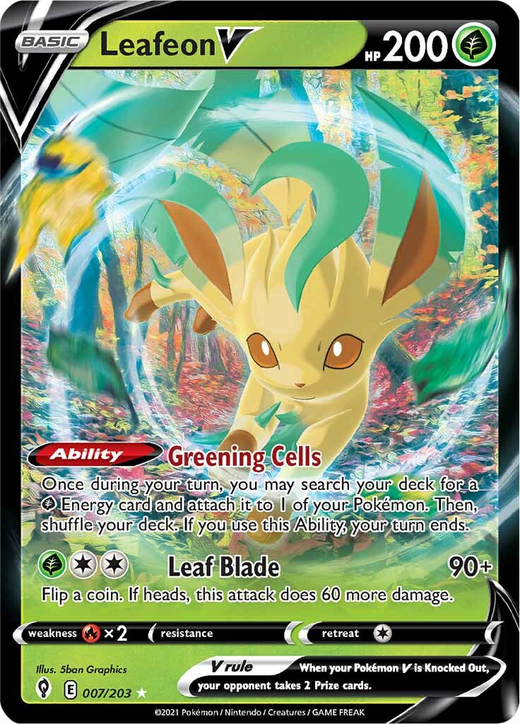 Leafeon V (007/203) [Sword & Shield: Evolving Skies] | Deep Dive Games St. Marys