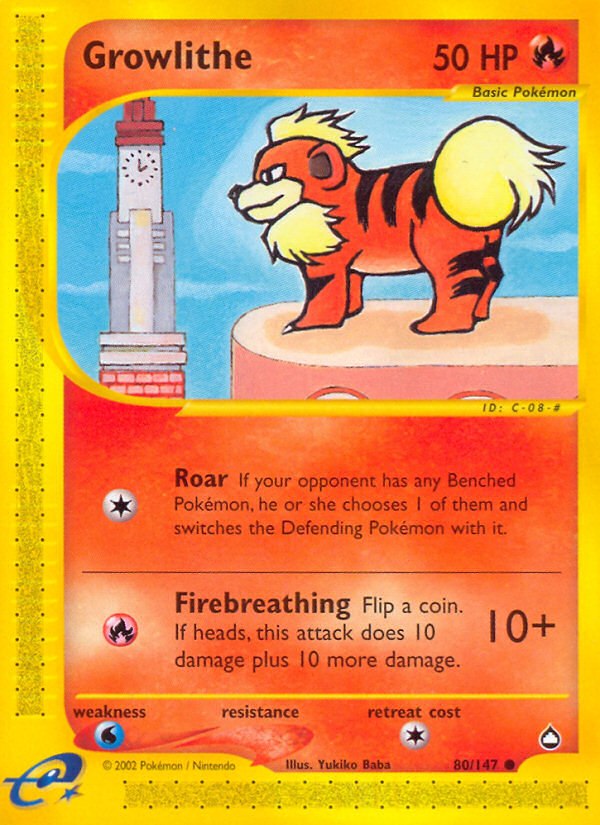 Growlithe (80/147) [Aquapolis] | Deep Dive Games St. Marys