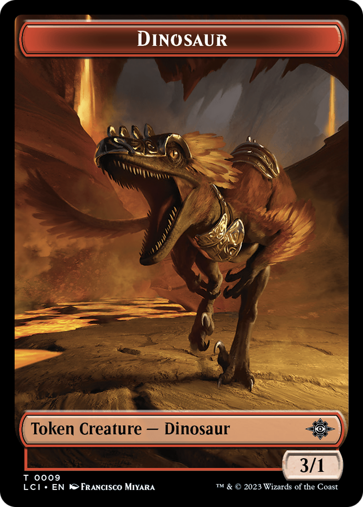 Dinosaur Token (0009) [The Lost Caverns of Ixalan Tokens] | Deep Dive Games St. Marys