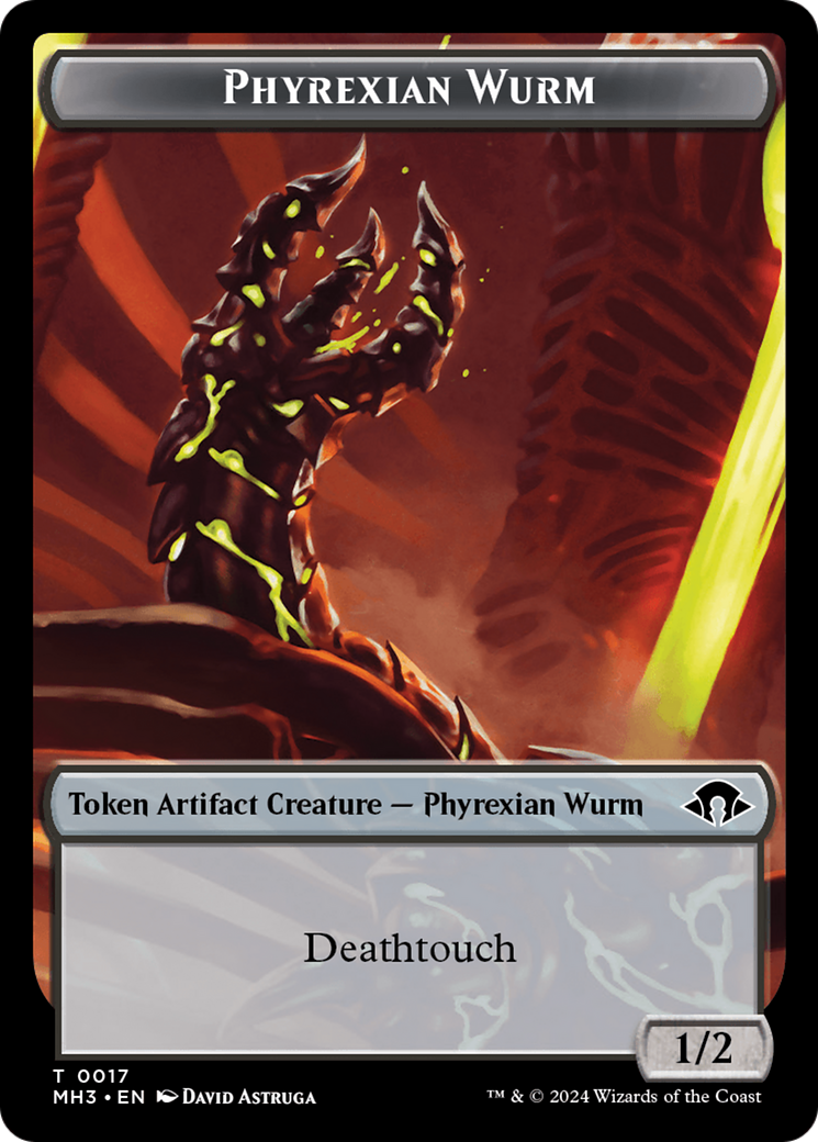 Phyrexian Wurm Token (0017) [Modern Horizons 3 Tokens] | Deep Dive Games St. Marys