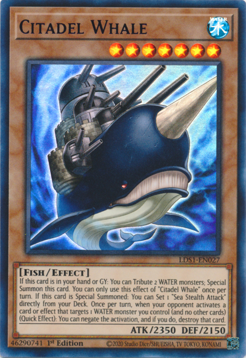 Citadel Whale (Blue) [LDS1-EN027] Ultra Rare | Deep Dive Games St. Marys