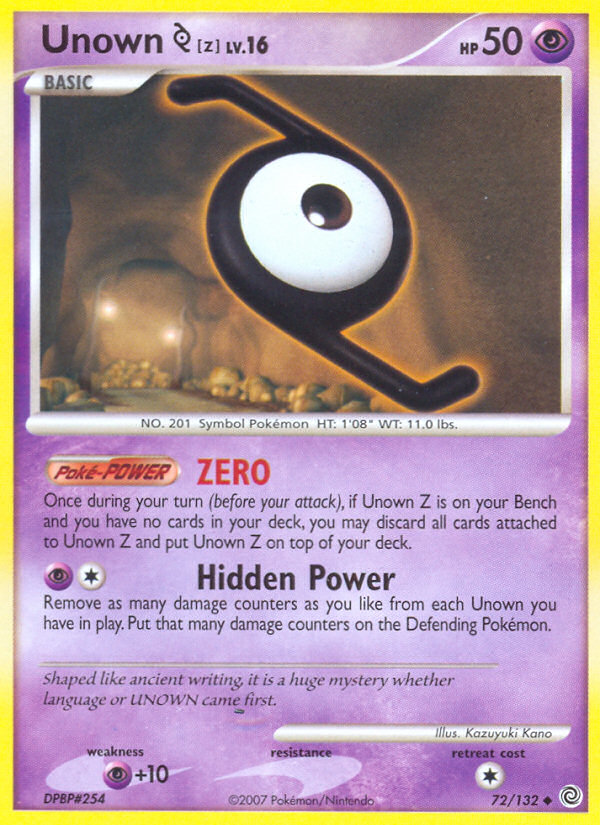 Unown Z (72/132) [Diamond & Pearl: Secret Wonders] | Deep Dive Games St. Marys