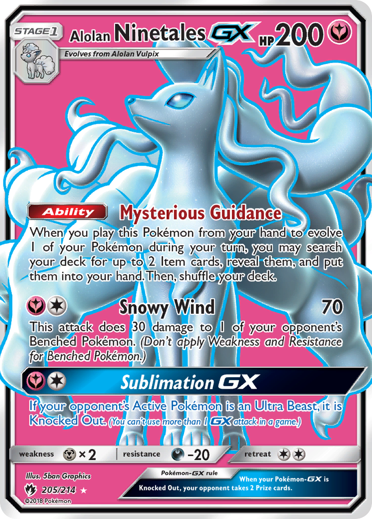 Alolan Ninetales GX (205/214) [Sun & Moon: Lost Thunder] | Deep Dive Games St. Marys