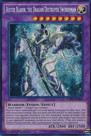 Buster Blader, the Dragon Destroyer Swordsman [BOSH-EN045] Secret Rare | Deep Dive Games St. Marys