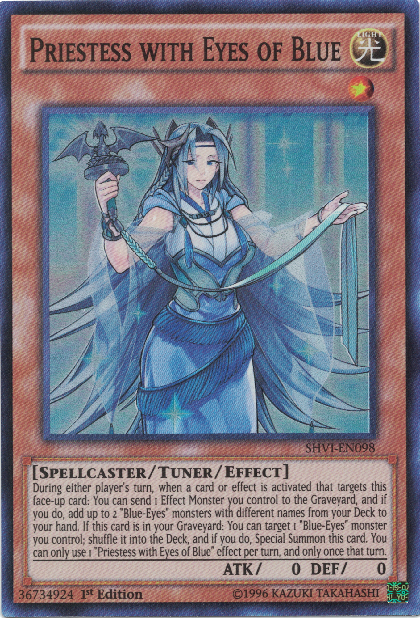 Priestess with Eyes of Blue [SHVI-EN098] Super Rare | Deep Dive Games St. Marys