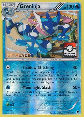 Greninja (40/122) (League Promo 3rd Place) [XY: BREAKpoint] | Deep Dive Games St. Marys