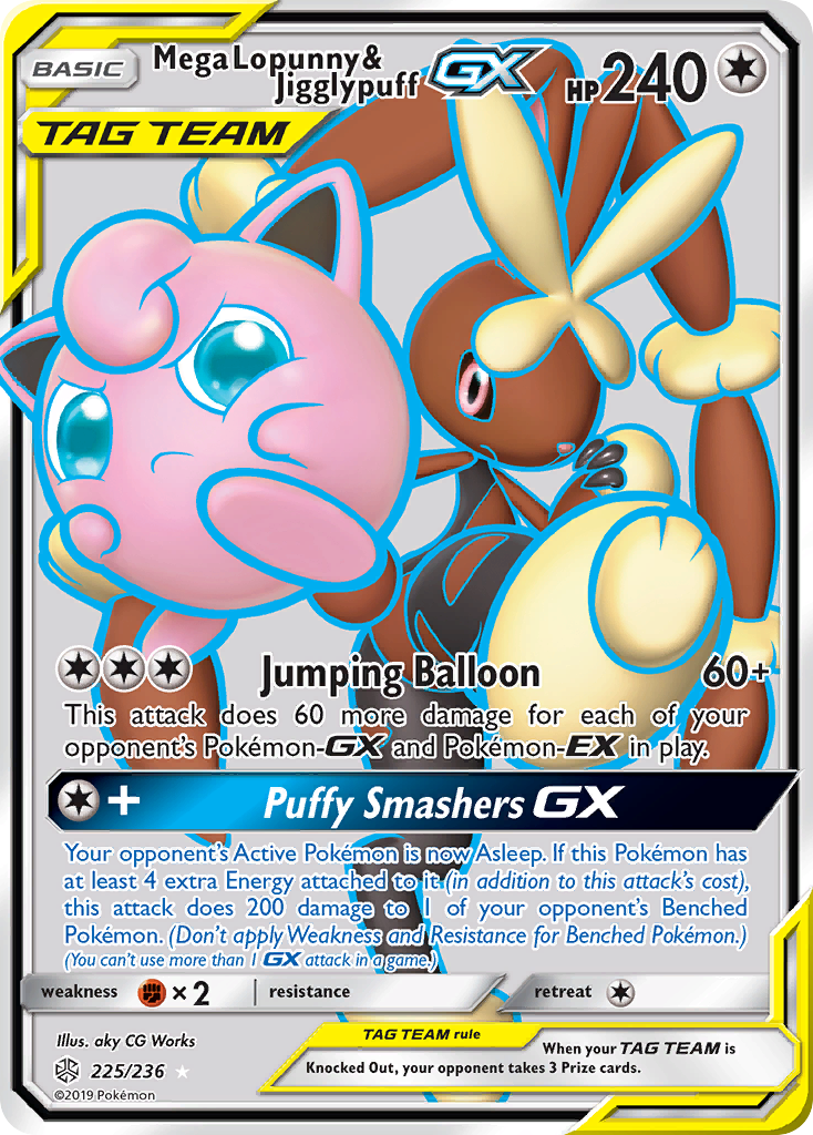 Mega Lopunny & Jigglypuff GX (225/236) [Sun & Moon: Cosmic Eclipse] | Deep Dive Games St. Marys