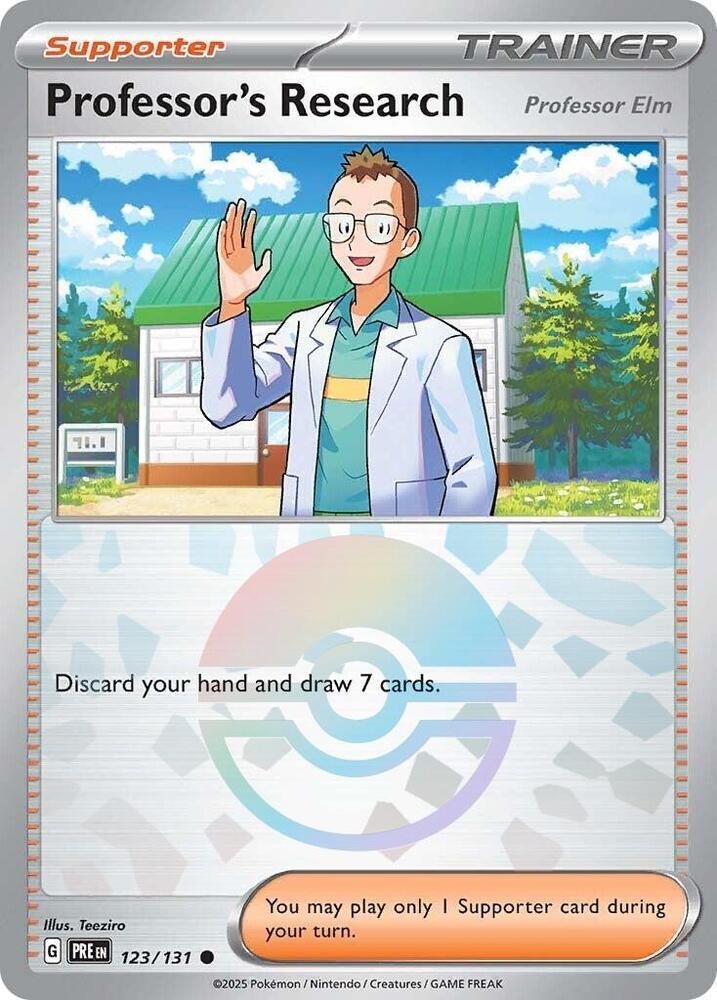 Professor's Research (123/131) [Professor Elm] (Poke Ball Pattern) [Scarlet & Violet: Prismatic Evolutions] | Deep Dive Games St. Marys
