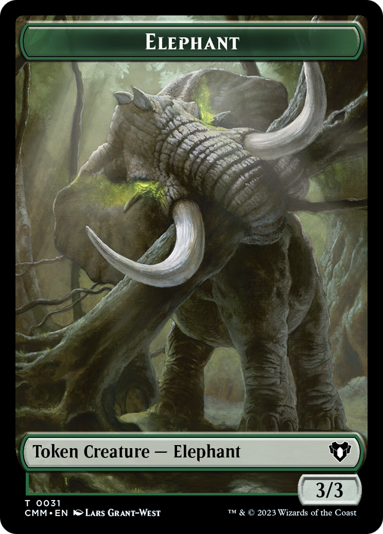 Soldier // Elephant Double-Sided Token [Commander Masters Tokens] | Deep Dive Games St. Marys