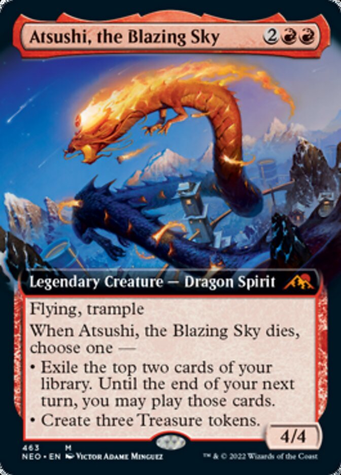 Atsushi, the Blazing Sky (Extended Art) [Kamigawa: Neon Dynasty] | Deep Dive Games St. Marys