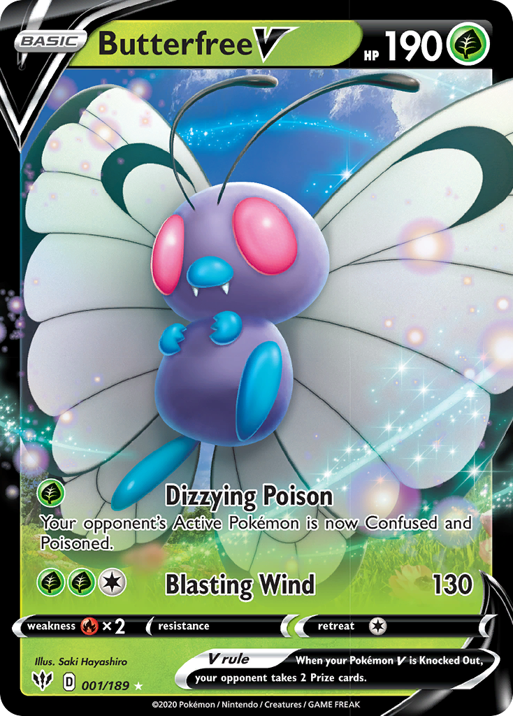 Butterfree V (001/189) [Sword & Shield: Darkness Ablaze] | Deep Dive Games St. Marys