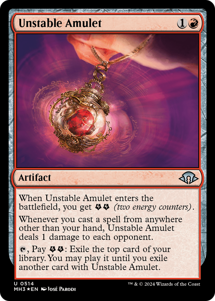 Unstable Amulet (Ripple Foil) [Modern Horizons 3] | Deep Dive Games St. Marys