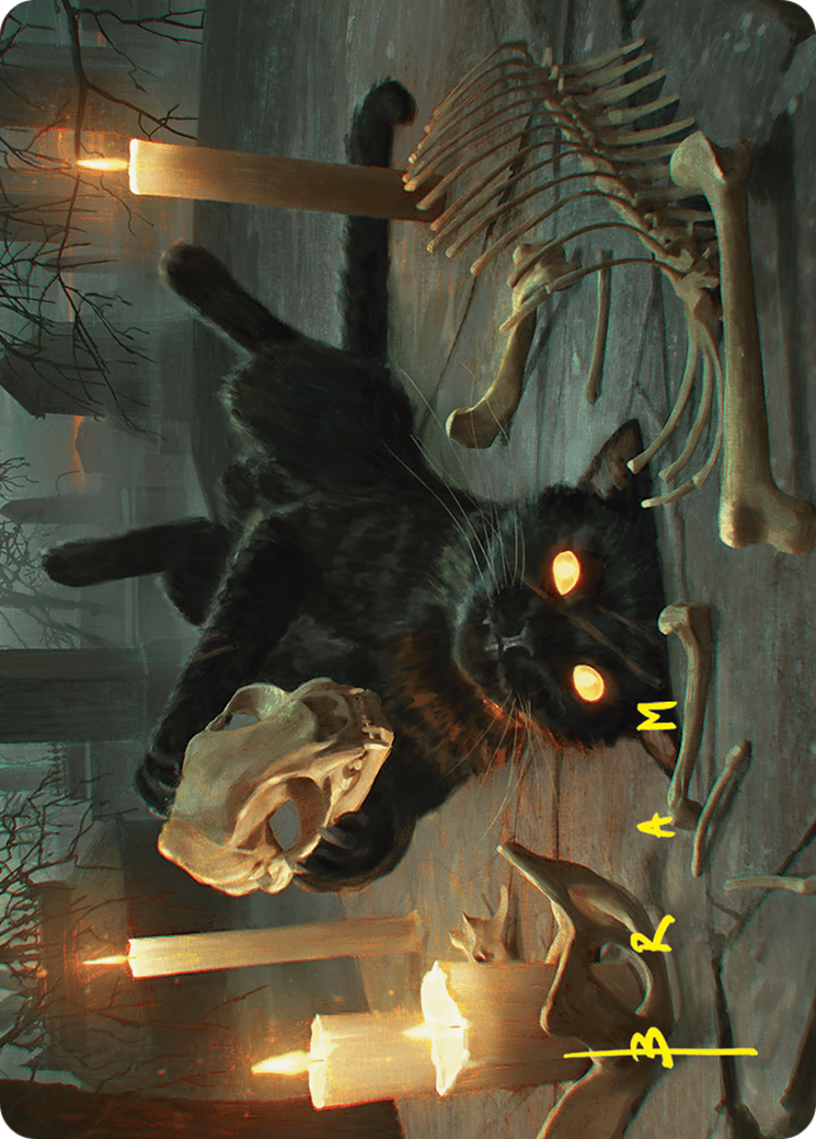 Nine-Lives Familiar Art Card (8/54) (Gold-Stamped Signature) [Foundations Art Series] | Deep Dive Games St. Marys