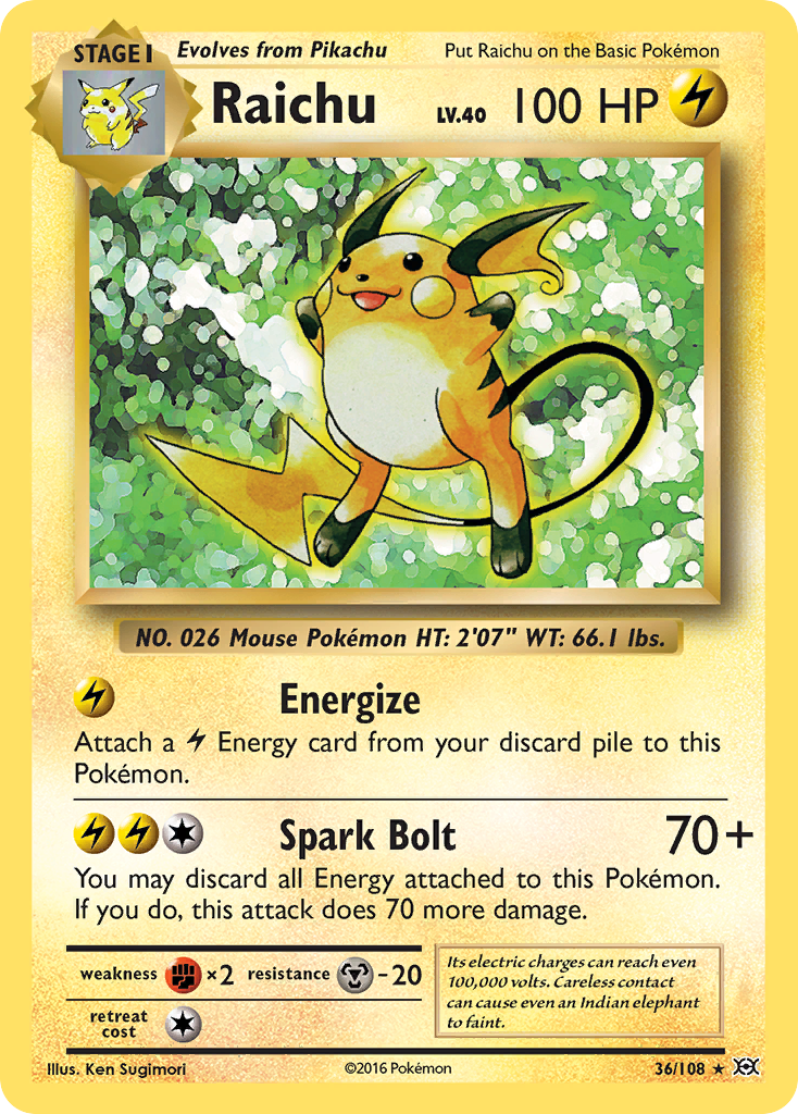 Raichu (36/108) [XY: Evolutions] | Deep Dive Games St. Marys