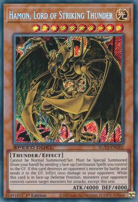 Hamon, Lord of Striking Thunder [SGX3-ENG02] Secret Rare | Deep Dive Games St. Marys