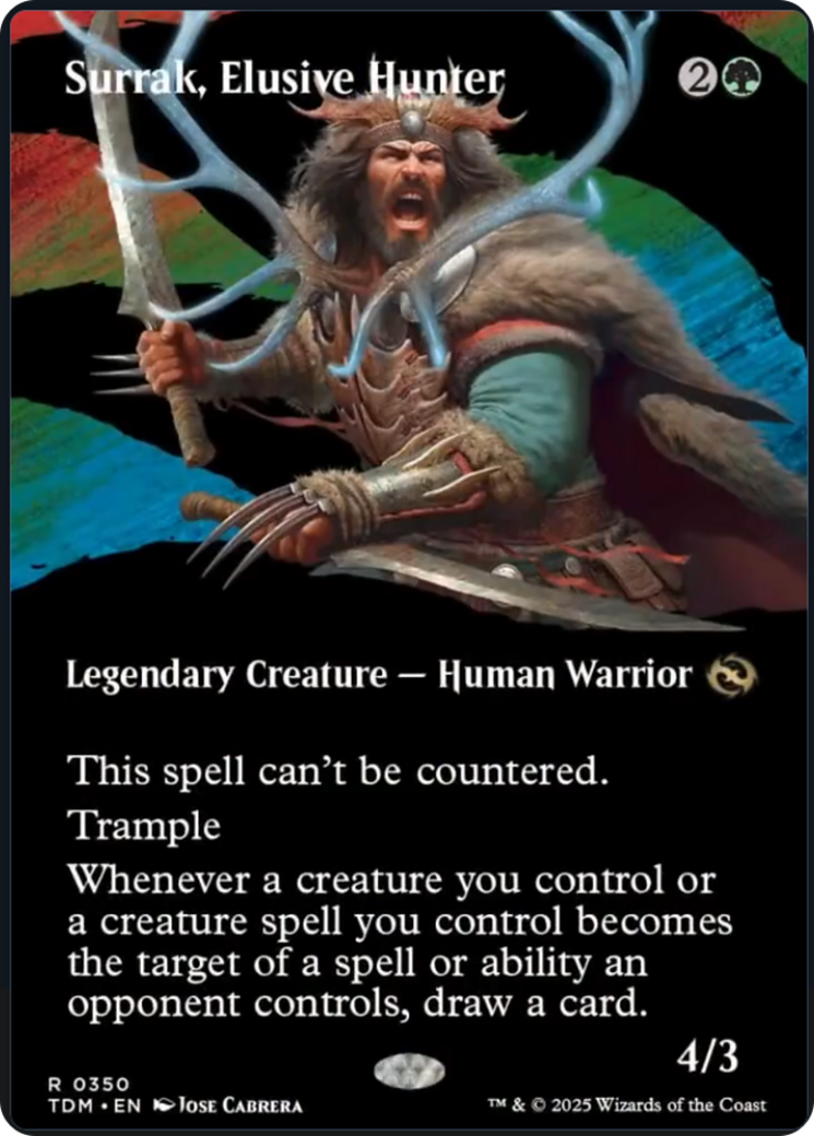 Surrak, Elusive Hunter (Borderless) [Tarkir: Dragonstorm] | Deep Dive Games St. Marys