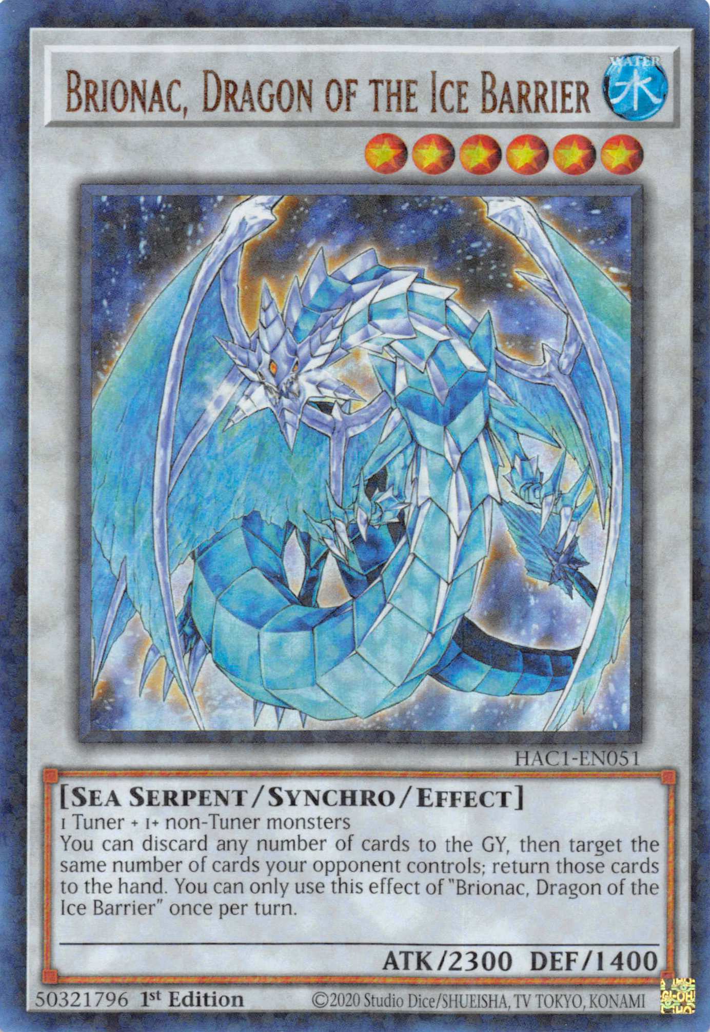 Brionac, Dragon of the Ice Barrier (Duel Terminal) [HAC1-EN051] Parallel Rare | Deep Dive Games St. Marys