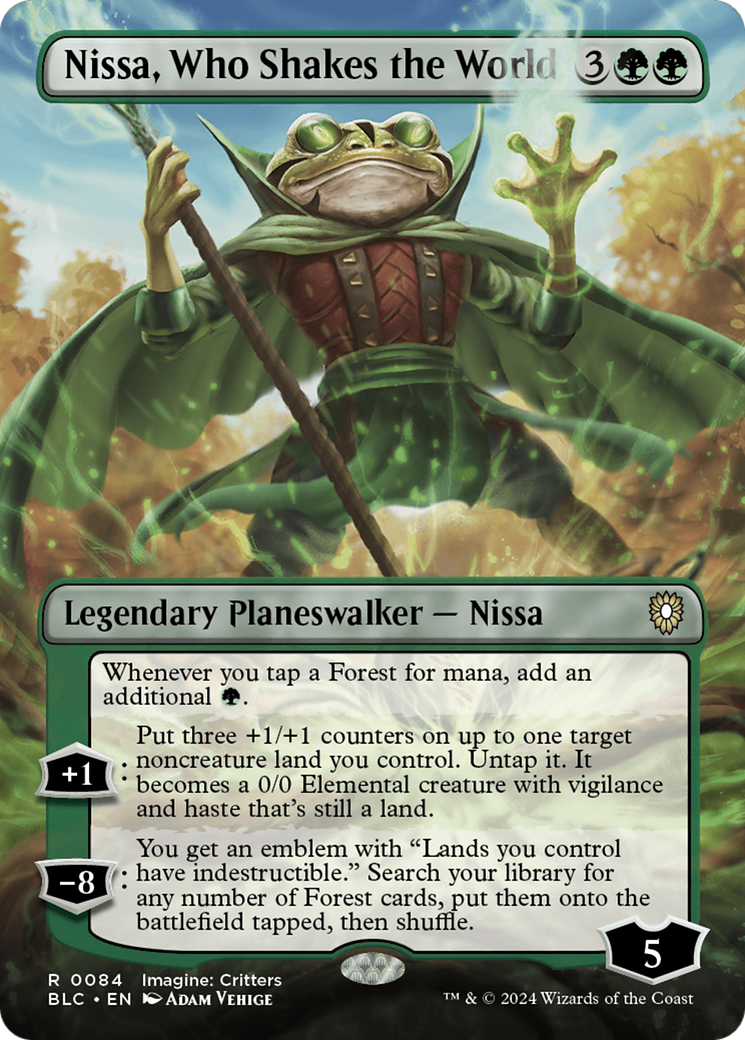 Nissa, Who Shakes the World (Borderless) [Bloomburrow Commander] | Deep Dive Games St. Marys