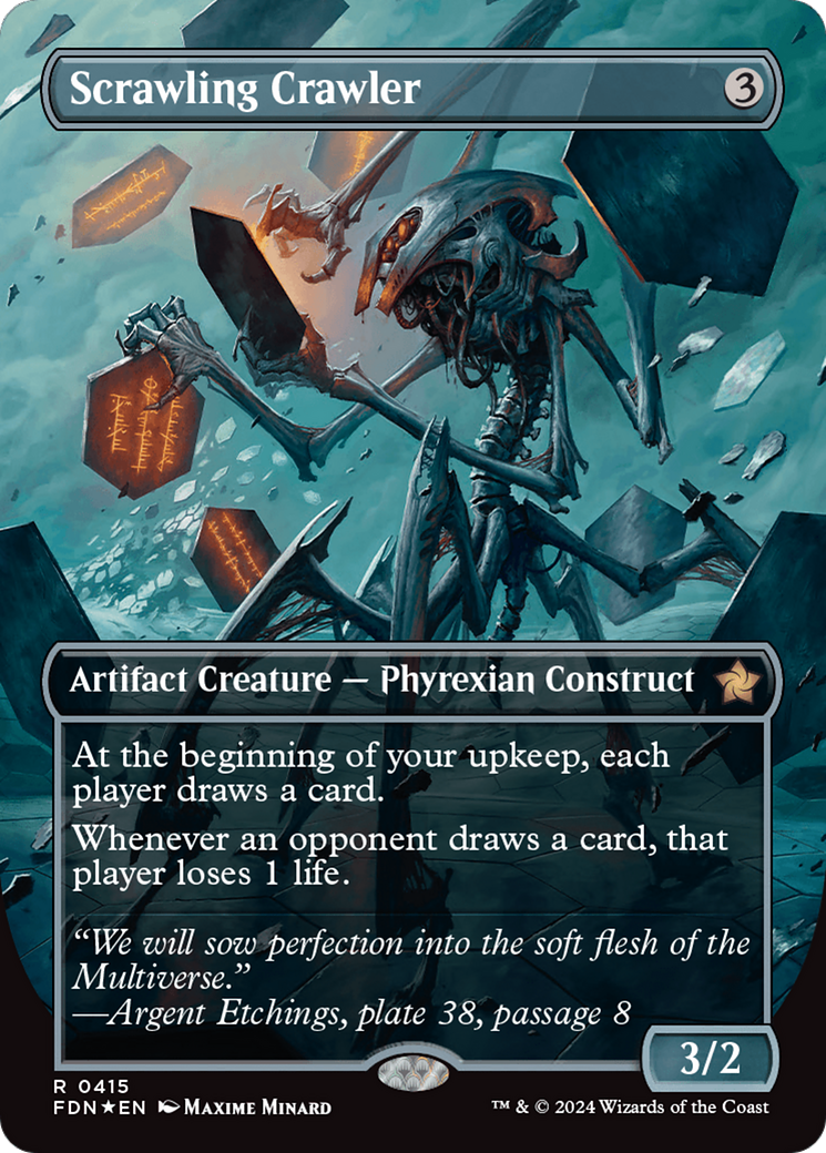 Scrawling Crawler (Borderless) (Mana Foil) [Foundations] | Deep Dive Games St. Marys