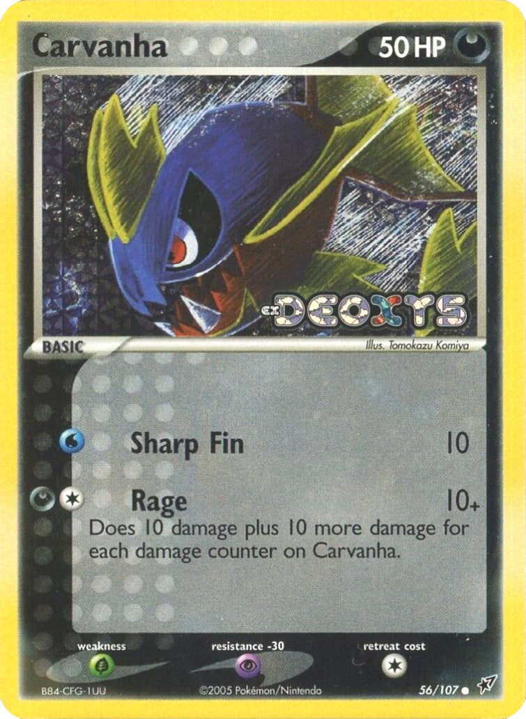 Carvanha (56/107) (Stamped) [EX: Deoxys] | Deep Dive Games St. Marys