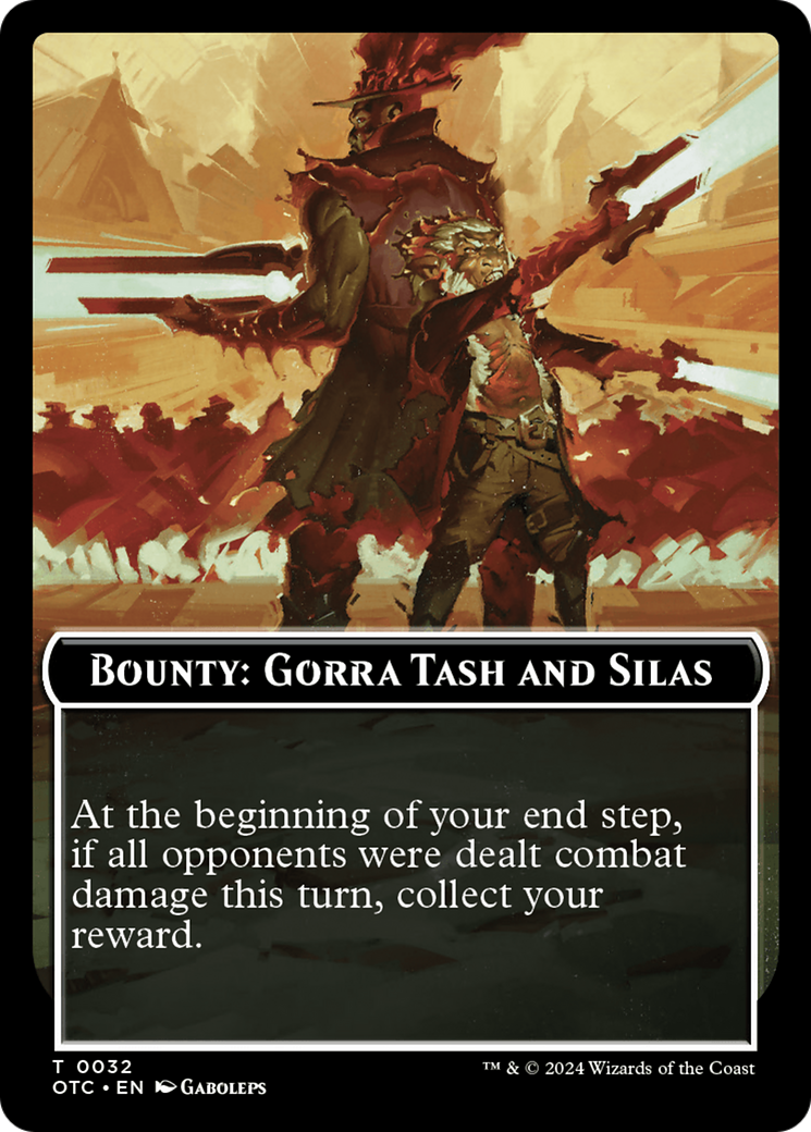 Bounty: Gorra Tash and Silas // Bounty Rules Double-Sided Token [Outlaws of Thunder Junction Commander Tokens] | Deep Dive Games St. Marys