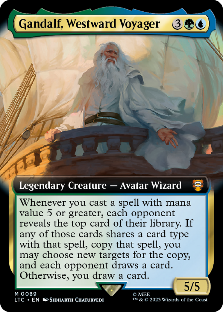 Gandalf, Westward Voyager (Extended Art) [The Lord of the Rings: Tales of Middle-Earth Commander] | Deep Dive Games St. Marys