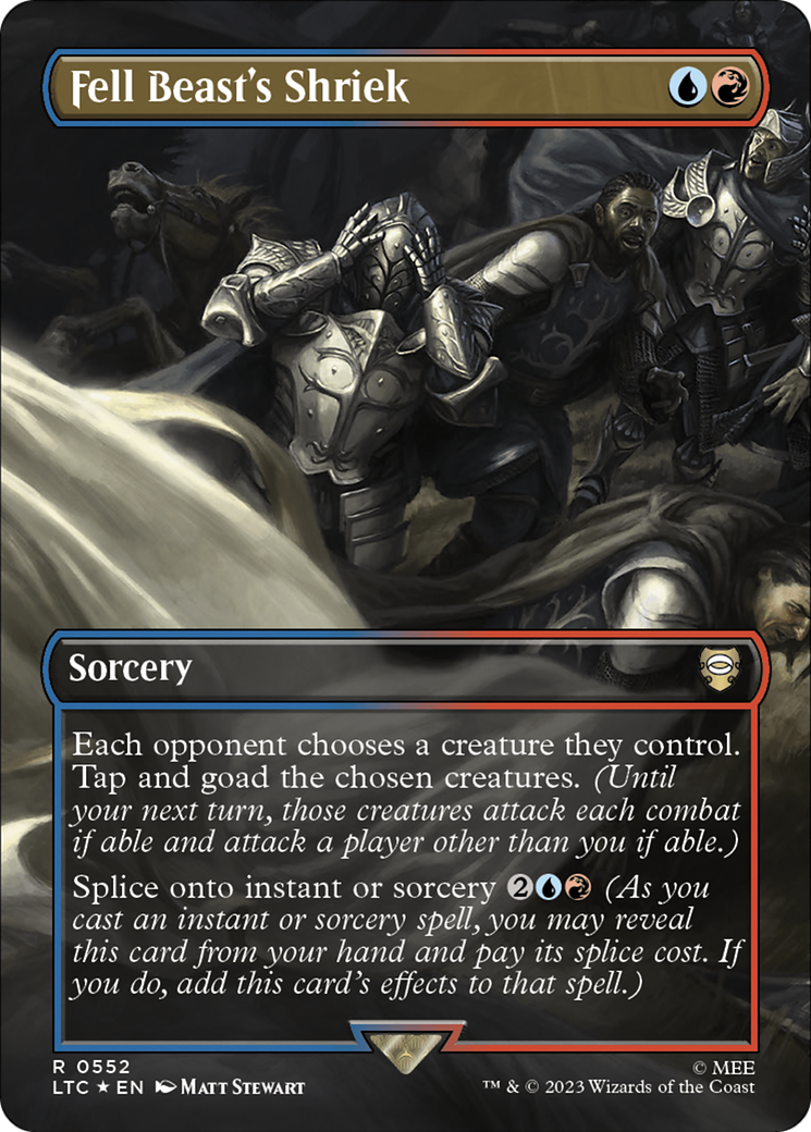Fell Beast's Shriek (Borderless) (Surge Foil) [The Lord of the Rings: Tales of Middle-Earth Commander] | Deep Dive Games St. Marys