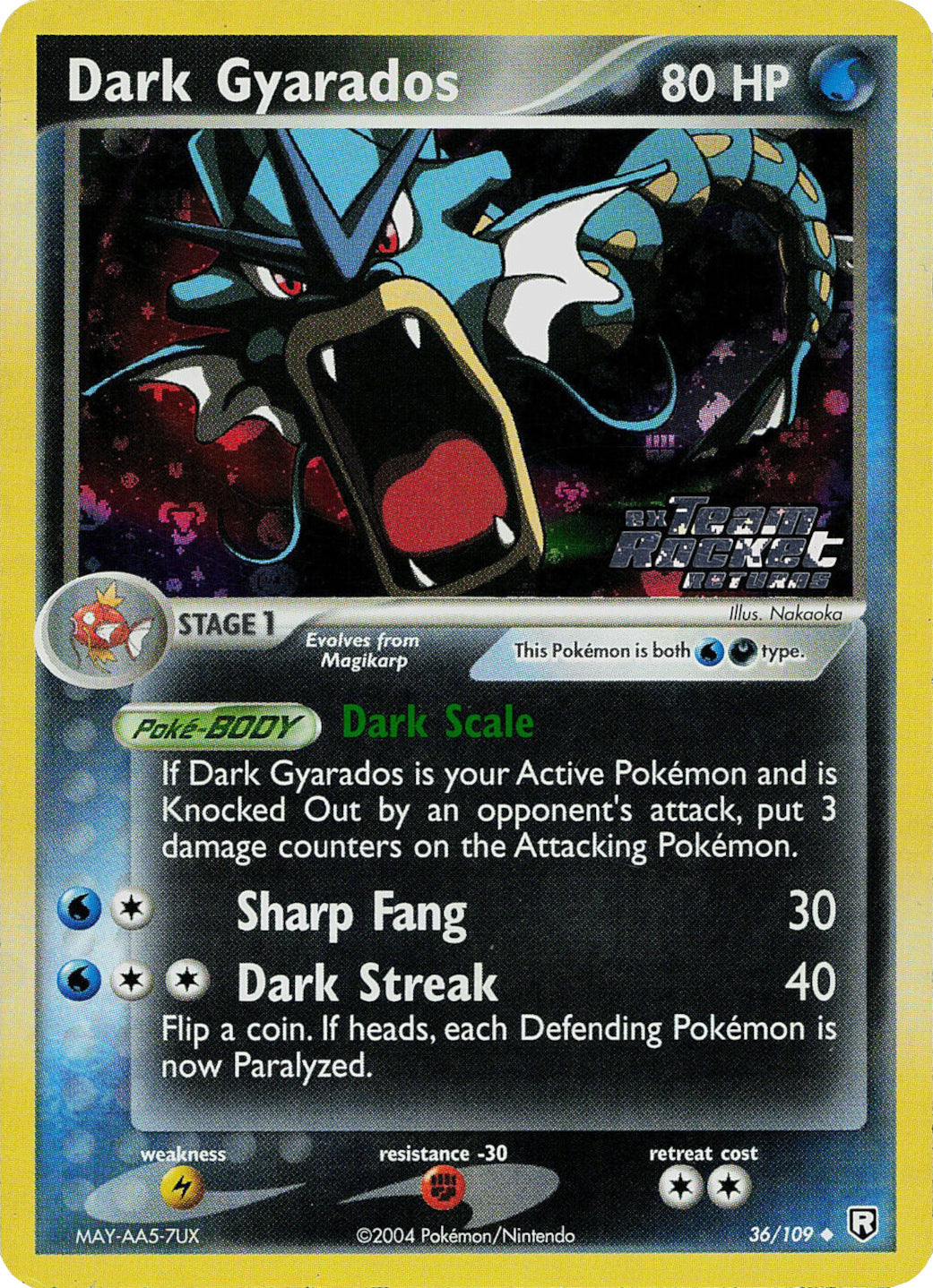 Dark Gyarados (36/109) (Stamped) [EX: Team Rocket Returns] | Deep Dive Games St. Marys