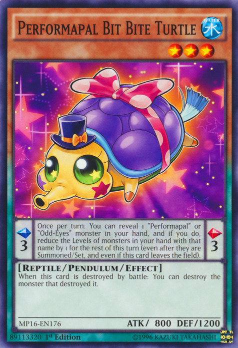 Performapal Bit Bite Turtle [MP16-EN176] Common | Deep Dive Games St. Marys