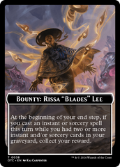 Bounty: Rissa "Blades" Lee // Bounty Rules Double-Sided Token [Outlaws of Thunder Junction Commander Tokens] | Deep Dive Games St. Marys