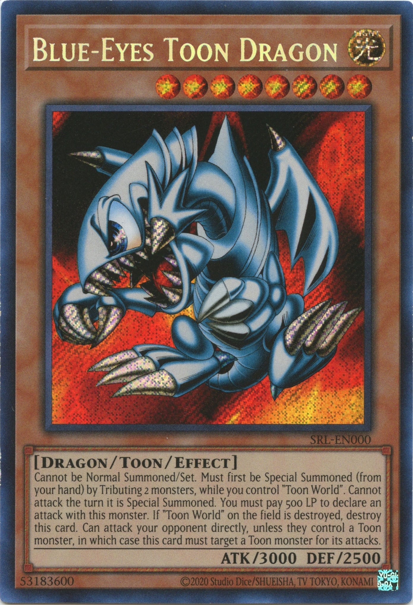 Blue-Eyes Toon Dragon (25th Anniversary) [SRL-EN000] Secret Rare | Deep Dive Games St. Marys