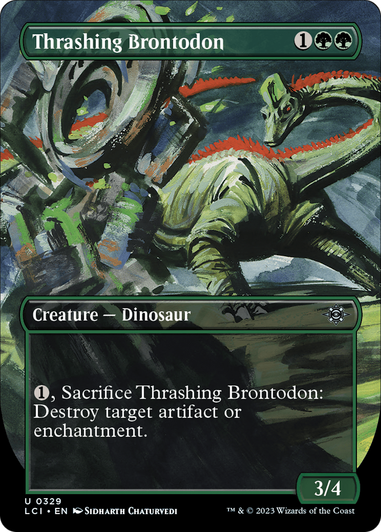 Thrashing Brontodon (Borderless) [The Lost Caverns of Ixalan] | Deep Dive Games St. Marys