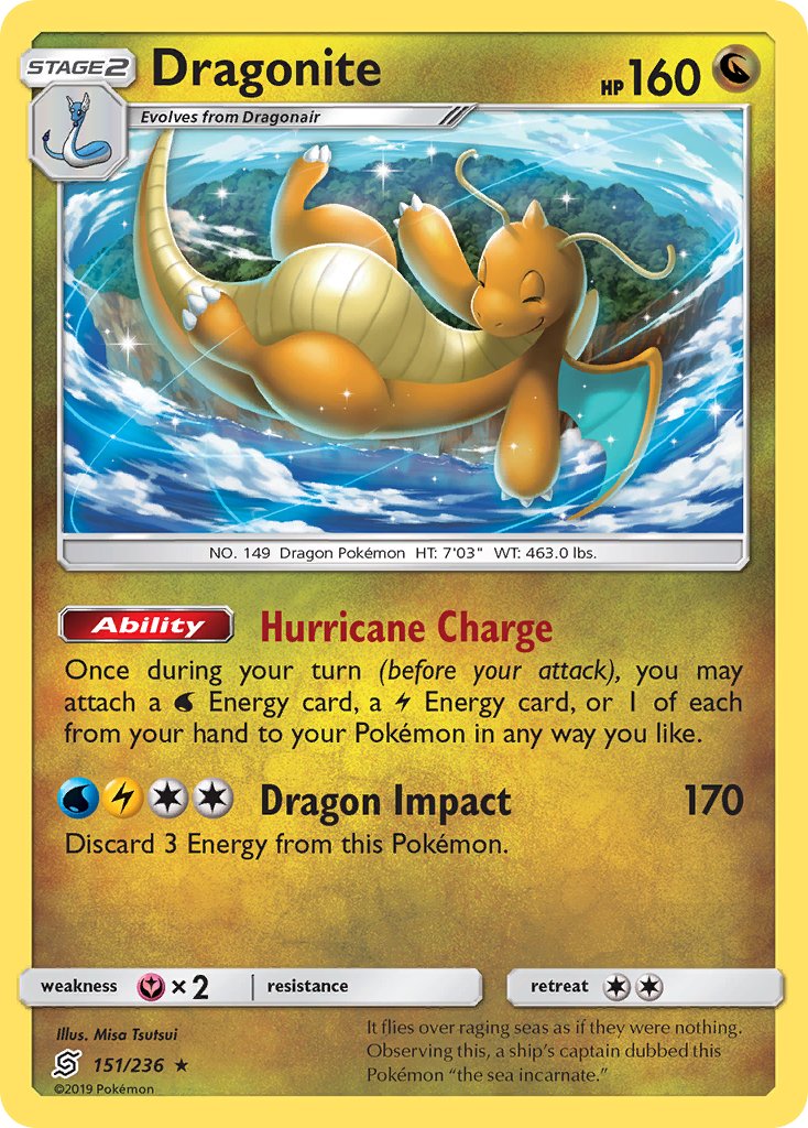 Dragonite (151/236) (Cracked Ice Holo) (Theme Deck Exclusives) [Sun & Moon: Unified Minds] | Deep Dive Games St. Marys