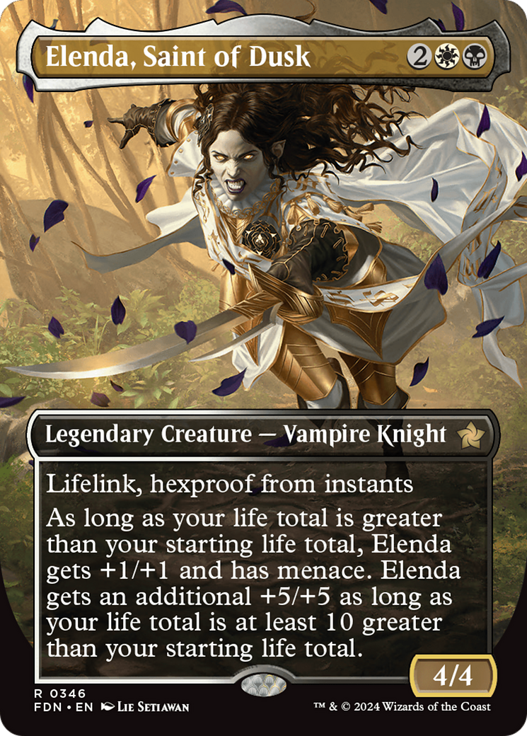 Elenda, Saint of Dusk (Borderless) [Foundations] | Deep Dive Games St. Marys