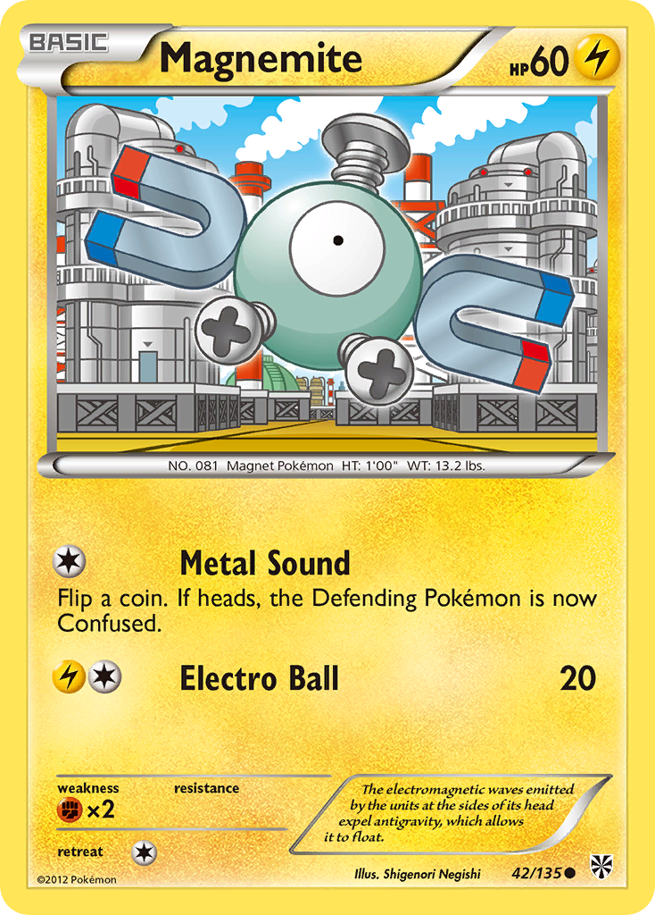 Magnemite (42/135) [Black & White: Plasma Storm] | Deep Dive Games St. Marys