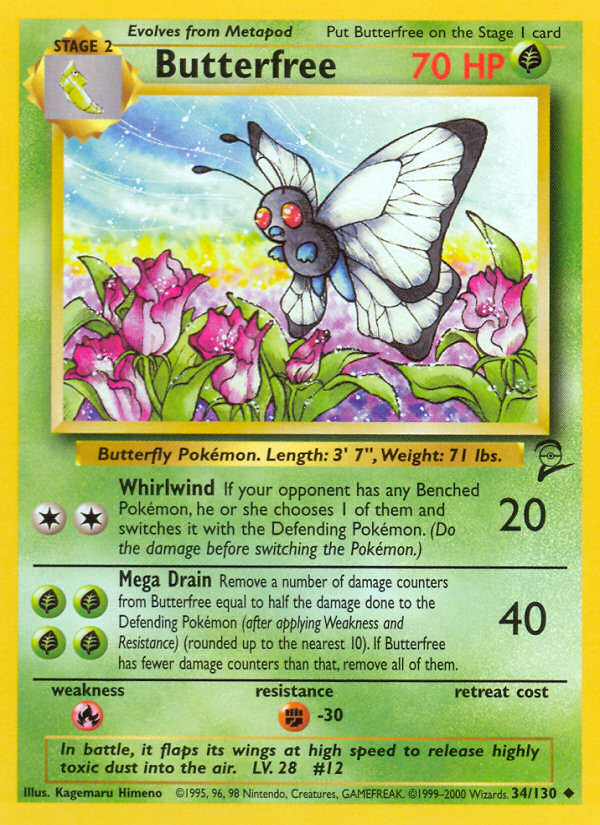 Butterfree (34/130) [Base Set 2] | Deep Dive Games St. Marys