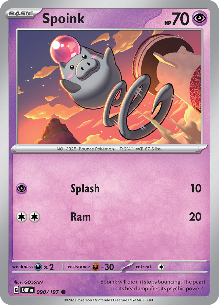 Spoink (090/197) [Scarlet & Violet: Obsidian Flames] | Deep Dive Games St. Marys