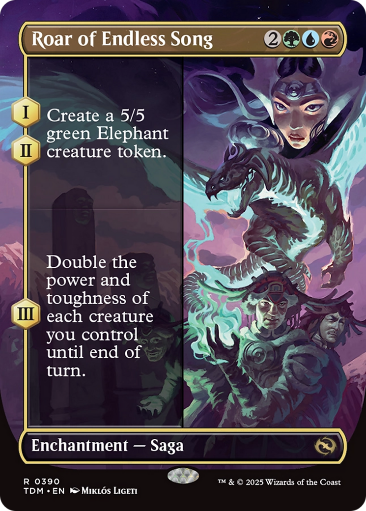 Roar of Endless Song (Borderless) [Tarkir: Dragonstorm] | Deep Dive Games St. Marys