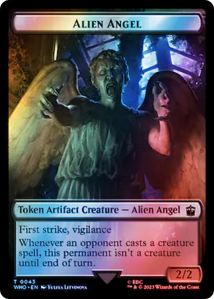 Alien Angel // Treasure (0063) Double-Sided Token (Surge Foil) [Doctor Who Tokens] | Deep Dive Games St. Marys