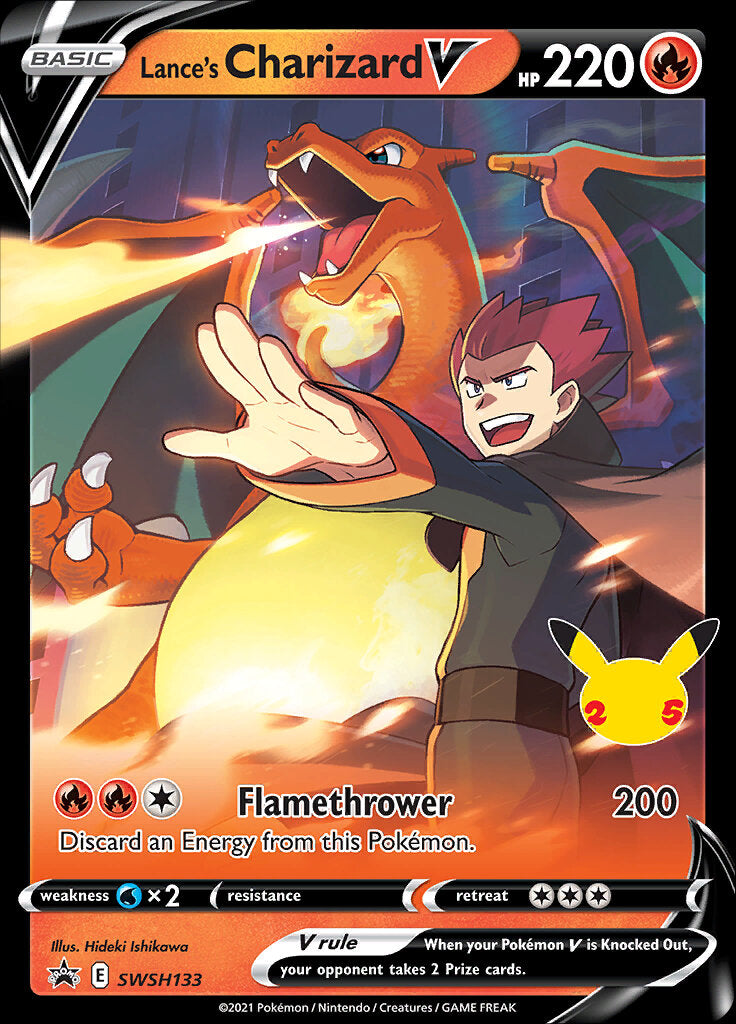 Lance's Charizard V (SWSH133) (Jumbo Card) [Sword & Shield: Black Star Promos] | Deep Dive Games St. Marys