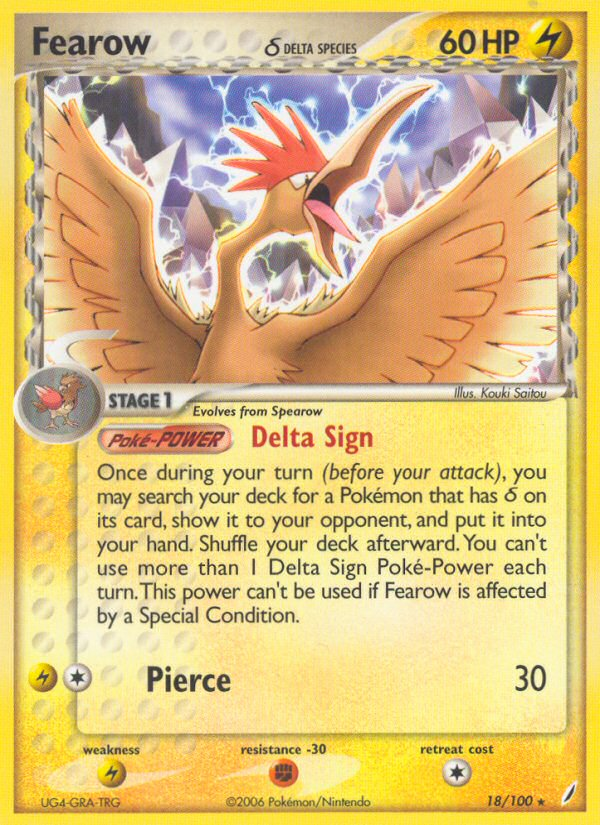 Fearow (18/100) (Delta Species) [EX: Crystal Guardians] | Deep Dive Games St. Marys