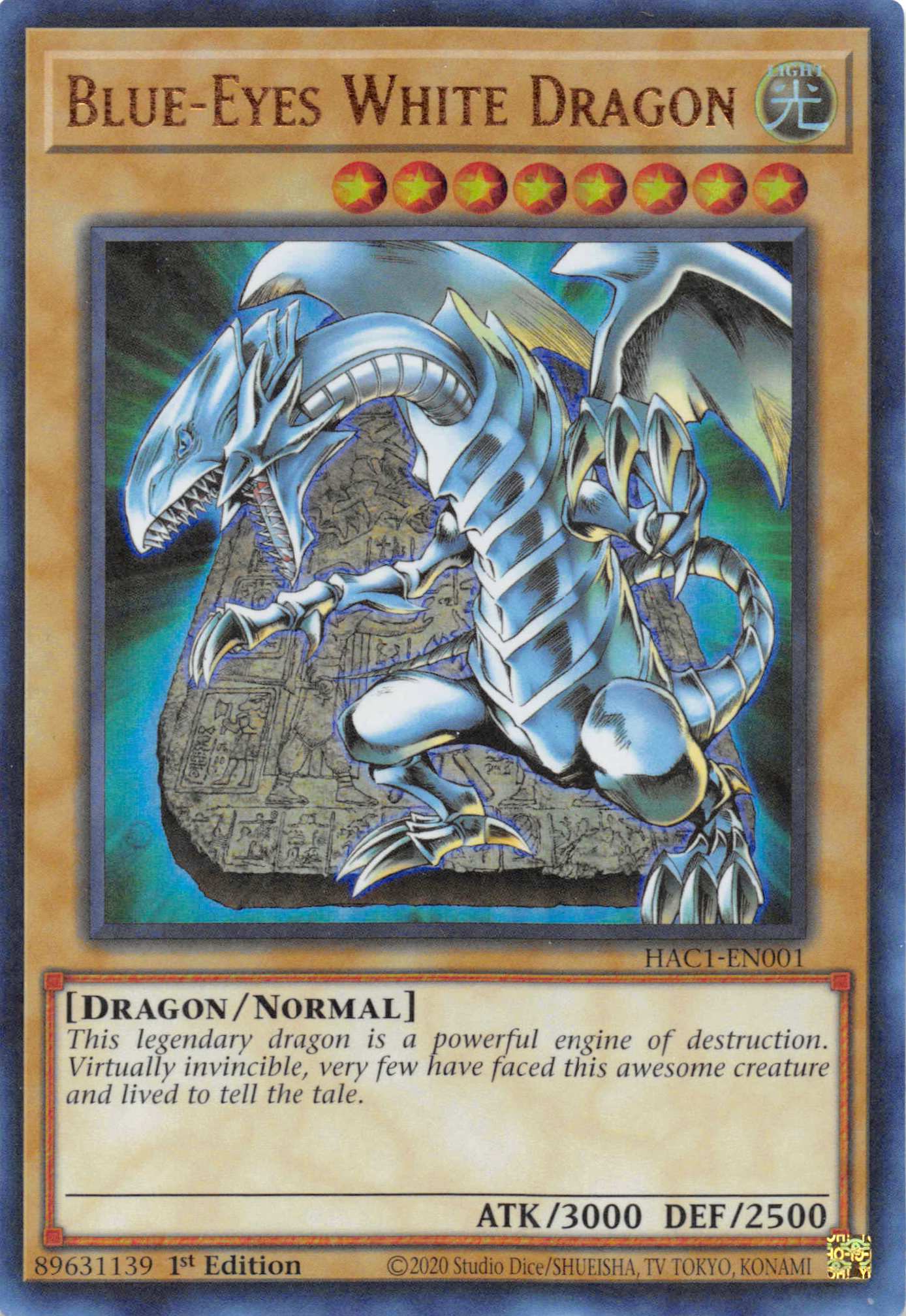 Blue-Eyes White Dragon (Duel Terminal) [HAC1-EN001] Parallel Rare | Deep Dive Games St. Marys