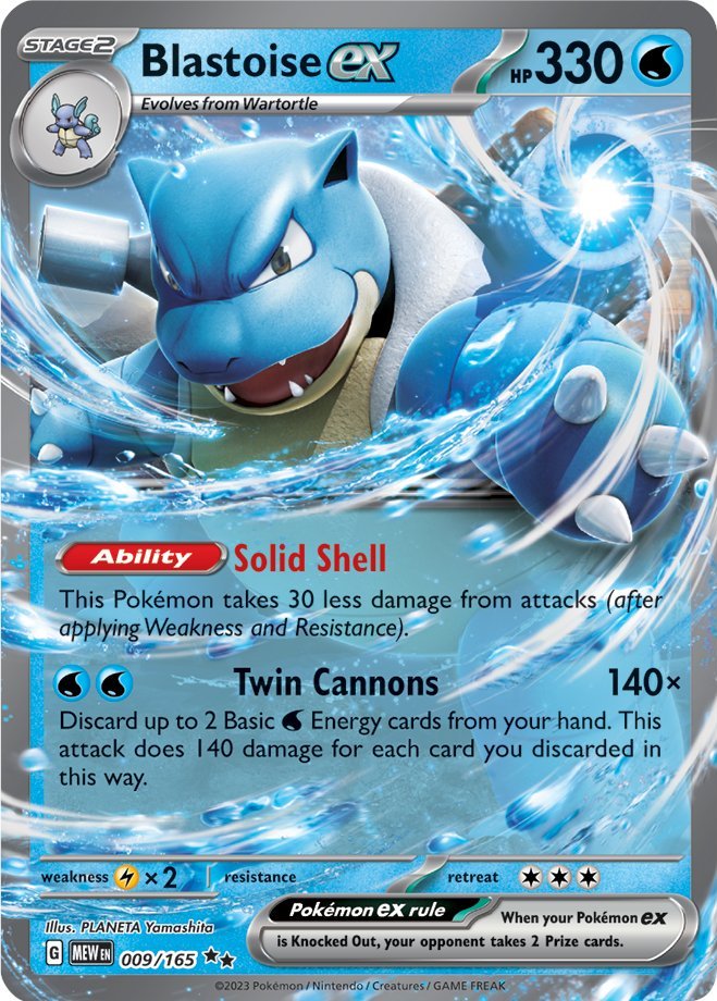 Blastoise ex (009/165) [Scarlet & Violet: 151] | Deep Dive Games St. Marys