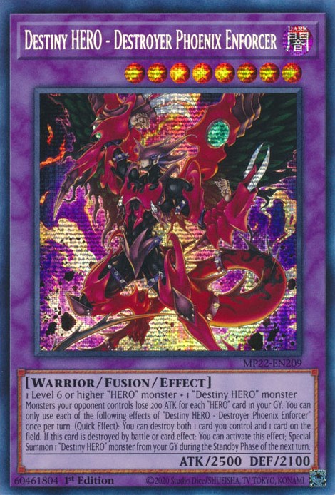 Destiny HERO - Destroyer Phoenix Enforcer [MP22-EN209] Prismatic Secret Rare | Deep Dive Games St. Marys